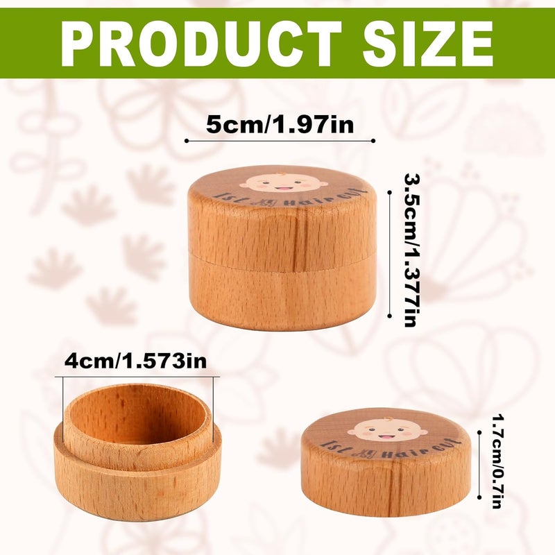 PEUTIER Babys First Hair Keepsake Box Wooden Fetal Hair Collection Box Cute Hair Keepsake Box Baby Keepsake Box for Baby Shower Birthday Gift - Image 3