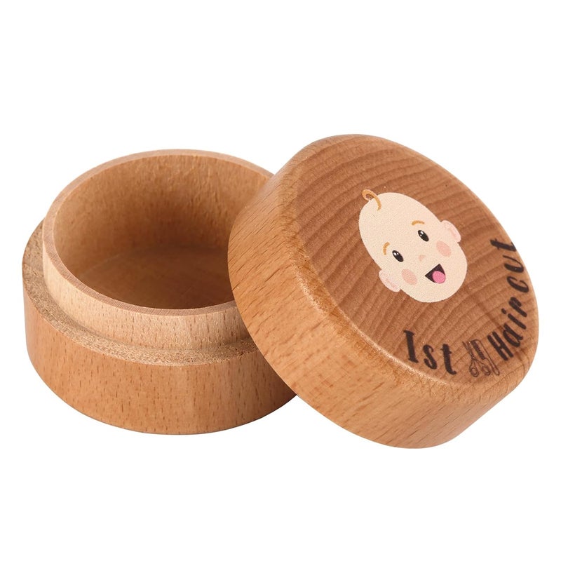 PEUTIER Babys First Hair Keepsake Box Wooden Fetal Hair Collection Box Cute Hair Keepsake Box Baby Keepsake Box for Baby Shower Birthday Gift - Image 1