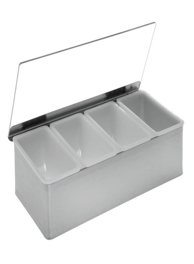 HUBERT Bar Garnish Condiment Center with 4 4-Pint Stainless Steel and Acrylic Inserts - Image 1