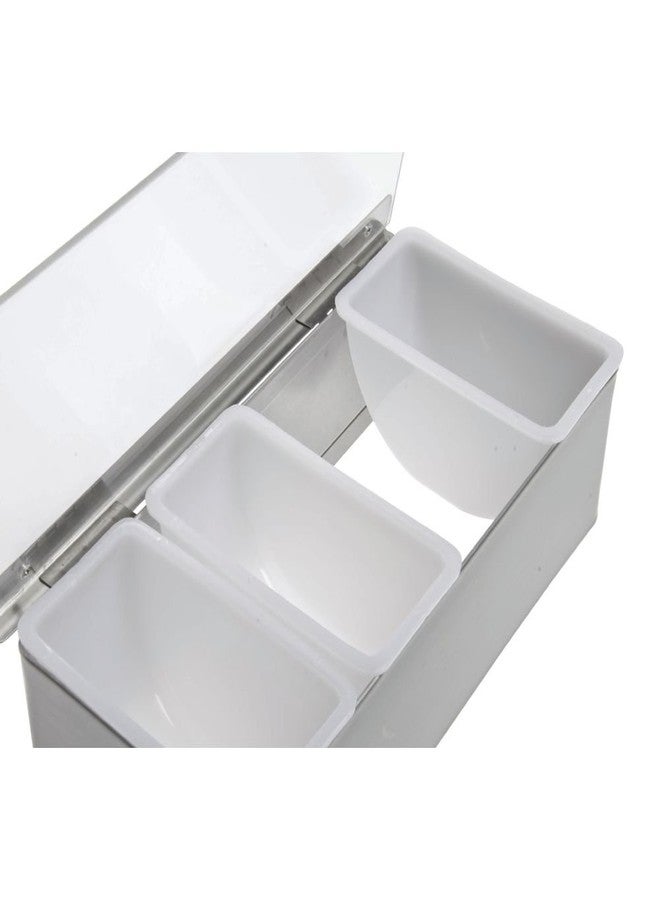 HUBERT Bar Garnish Condiment Center with 4 4-Pint Stainless Steel and Acrylic Inserts - Image 3