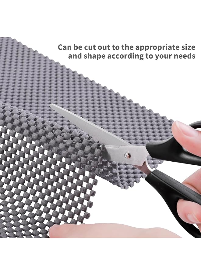 erorex Non Slip Mat Area Rug Pad Anti Slip Gripper Roll Rubber Matting Waterproof Floor Mat Pvc Shelf Drawer Liner For Home Office Cars Caravans Grey 50X200Cm - Image 5