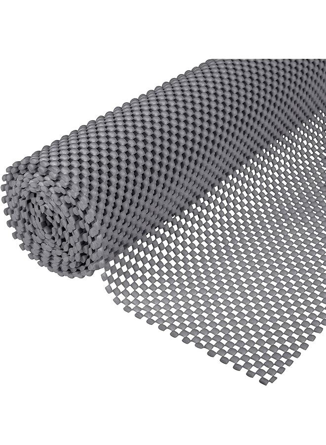 erorex Non Slip Mat Area Rug Pad Anti Slip Gripper Roll Rubber Matting Waterproof Floor Mat Pvc Shelf Drawer Liner For Home Office Cars Caravans Grey 50X200Cm - Image 1