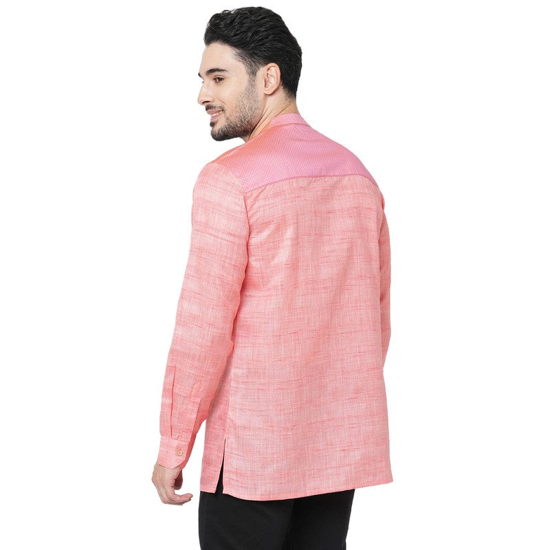 ARCHATTIRE Men’s Pink Polycotton Kurta for Men - Image 2