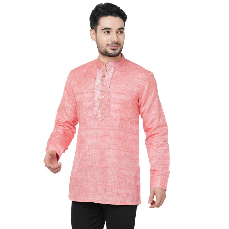 ARCHATTIRE Men’s Pink Polycotton Kurta for Men - Image 3