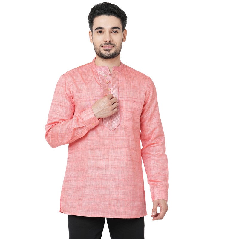 ARCHATTIRE Men’s Pink Polycotton Kurta for Men - Image 1