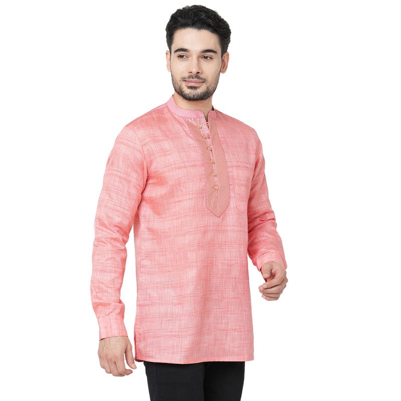 ARCHATTIRE Men’s Pink Polycotton Kurta for Men - Image 4