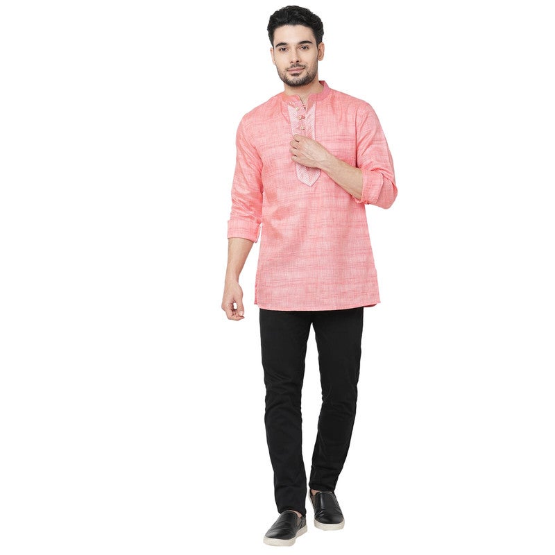 ARCHATTIRE Men’s Pink Polycotton Kurta for Men - Image 5