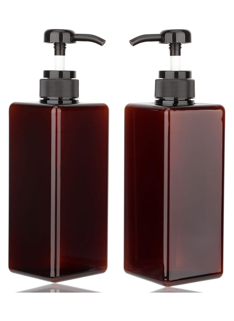 Pump Bottle Dispenser 22oz/650ml Jansburg 2Pack Refillable Square Plastic Lotion Dispenser Empty Lotion Pump Bottle for Essential Oil Lotion, Shampoo, Bathroom Travel Amber - pzsku/Z25A8F708694CA98A408CZ/45/_/1729753785/6cffbb10-dc2b-4448-a23a-789705a72a36