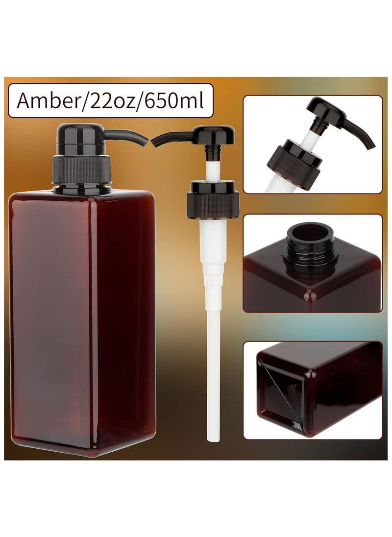 Pump Bottle Dispenser 22oz/650ml Jansburg 2Pack Refillable Square Plastic Lotion Dispenser Empty Lotion Pump Bottle for Essential Oil Lotion, Shampoo, Bathroom Travel Amber - pzsku/Z25A8F708694CA98A408CZ/45/_/1729753787/02065528-8e09-4d64-86c7-9f64adcd018d