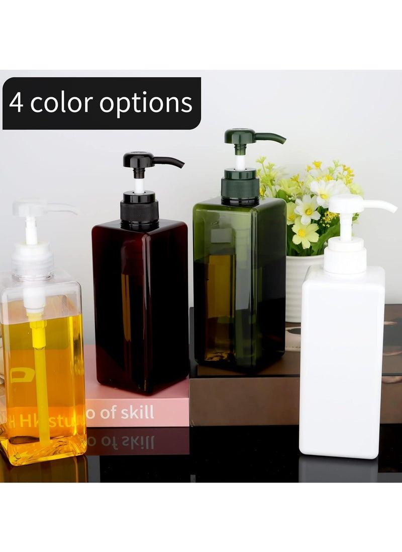 Pump Bottle Dispenser 22oz/650ml Jansburg 2Pack Refillable Square Plastic Lotion Dispenser Empty Lotion Pump Bottle for Essential Oil Lotion, Shampoo, Bathroom Travel Amber - pzsku/Z25A8F708694CA98A408CZ/45/_/1729753817/dc1661ce-43d7-4251-8dea-7047520596f1