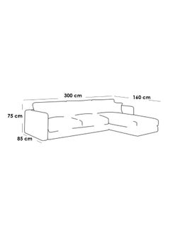 Al Home 5 Seater L-shape Sofa Linen 85x160x300x75 Cm - Beige  - Image 2