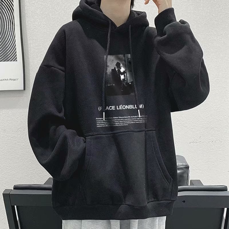 Oversized Heavyweight Hoodie Men Fall/Winter 2023 W061 Black - Image 1