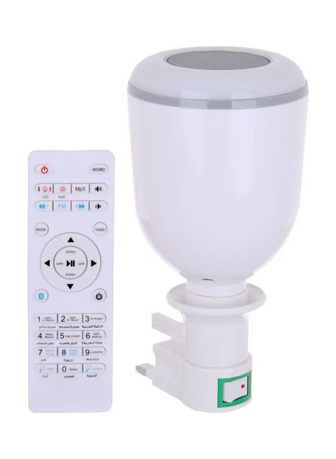 Speaker Quran with bluetooth pairing feature with remote control and charging cable White  - Image 4