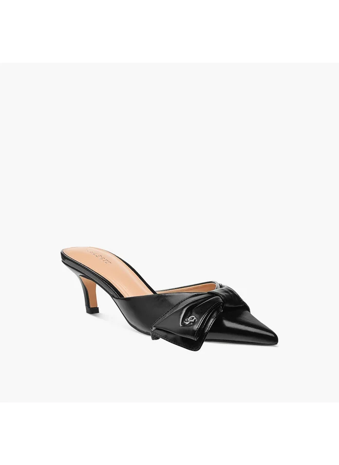 Celeste Women's Bow Accent Slip-On Shoes with Kitten Heels