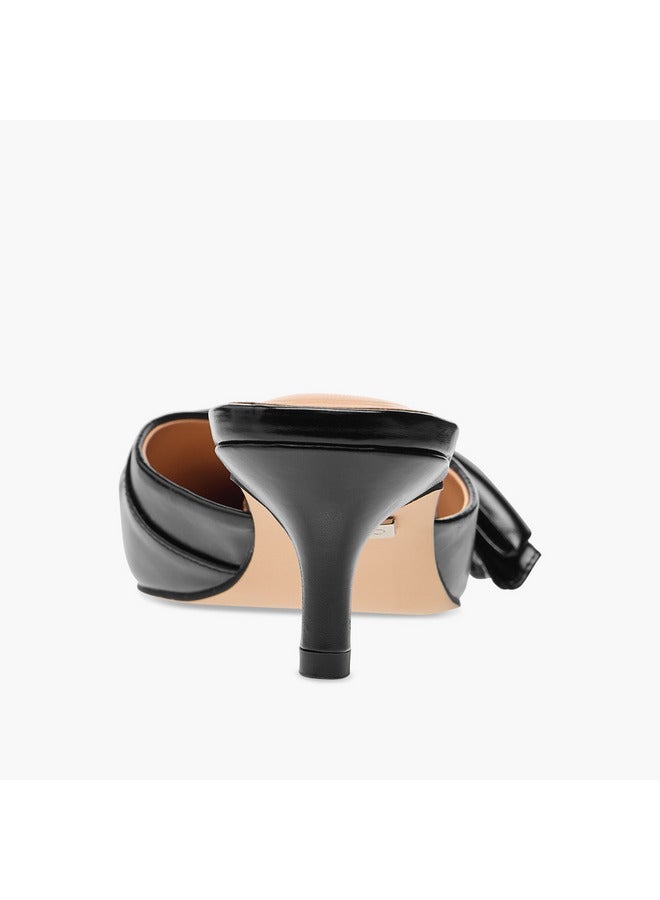 سيليست حذاء نسائي سهل الارتداء بكعب صغير وزينة فيونكة - Image 5