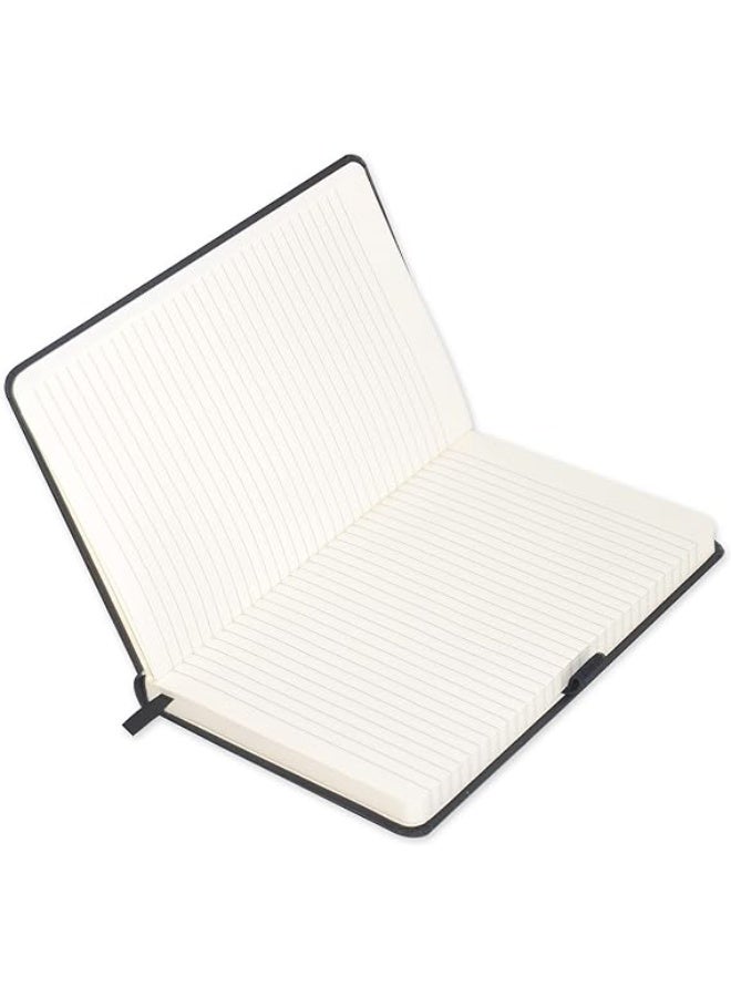FIS® Executive  Notebook, Size 13x21CM, Single Line 120 Sheets Italian PU Raveana Black -FSNBEX13X21 - Image 2