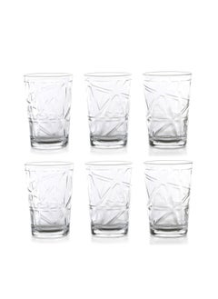 LAV 7 Pieces Line Beverage Set 1200 Ml Jug And 6 Pieces 205 Ml Tumbler - Clear  - Image 5