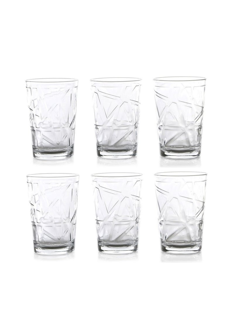 LAV 7 Pieces Line Beverage Set 1200 Ml Jug And 6 Pieces 205 Ml Tumbler - Clear  - Image 5