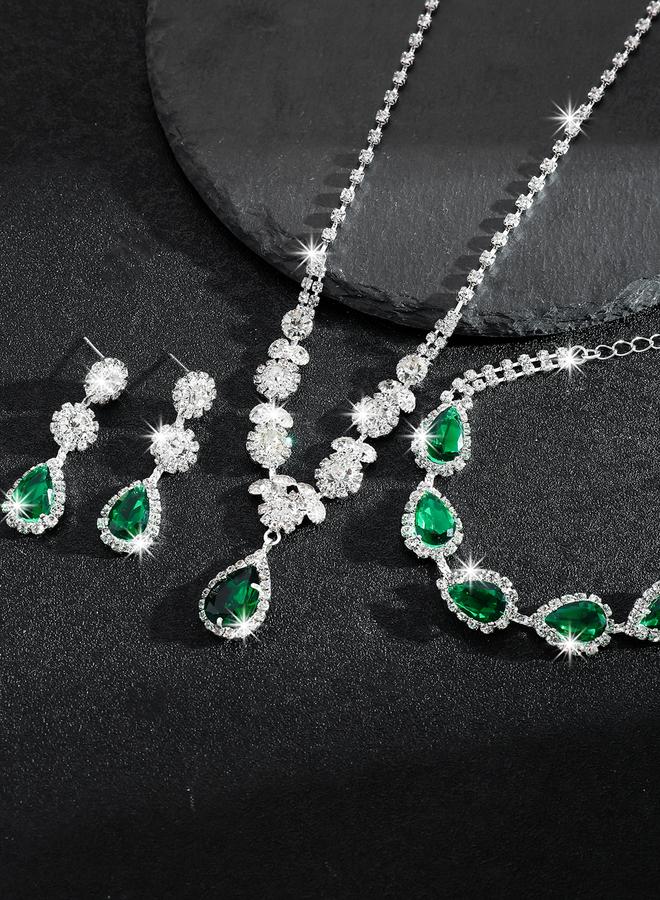 Take Two Styli Embellished Rhinestone Necklace, Earrings and Bracelet Set - Image 5