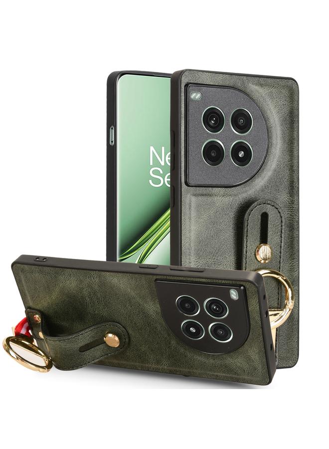 إيروريكس جراب خلفي من الجلد لهاتف OnePlus Ace 3 Pro 5G مع سوار معصم - Image 1