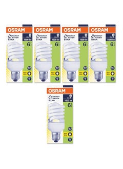Osram Osram Duluxstar Mini Twist Compact fluorescent integrated, Spiral Shape 23 Watt Screw - Base- E27, 1600 lm (Pack of 5) -Warm White  - Image 1