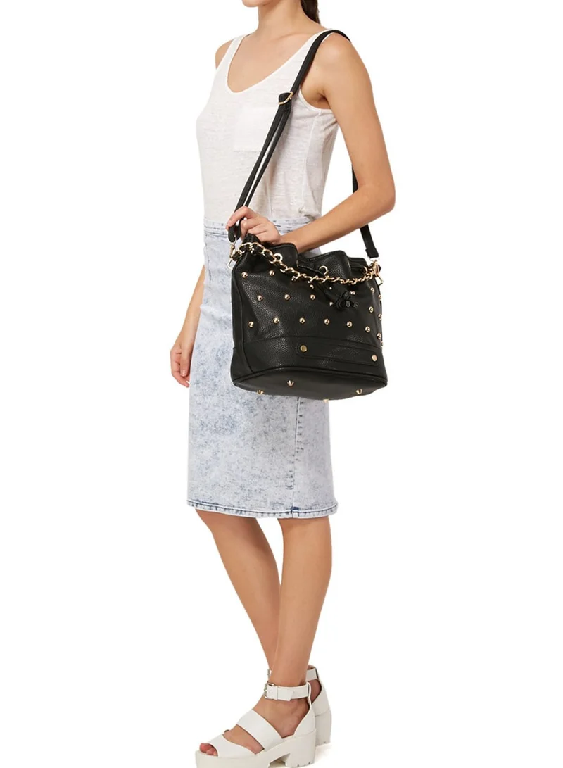 Ginger Studded Pull String Bag