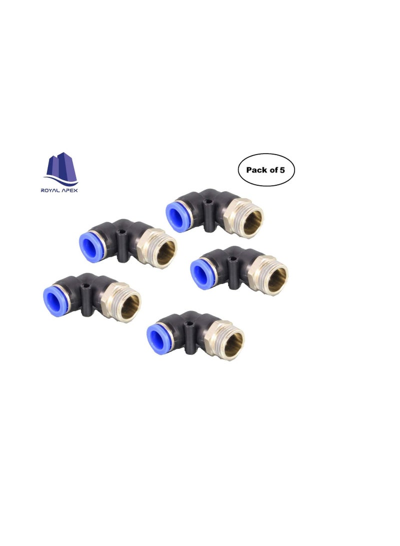 PU Pipe & Fittings Polyurethane | Pneumatic Pipe Push in to Connect Fittings (Male Elbow - Pack of 5, 6mmx1/2") - Image 3