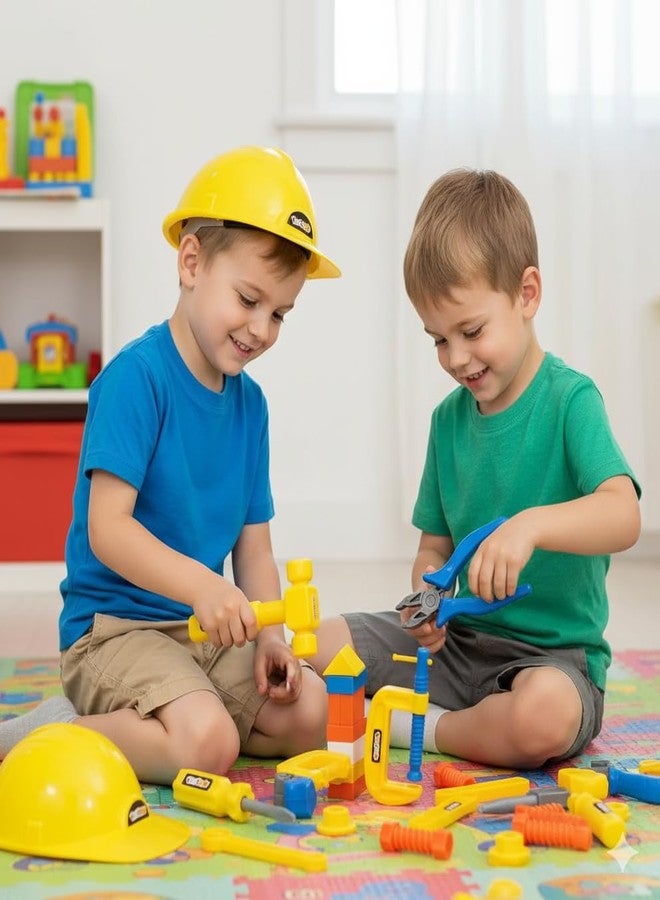 Amitasha Mechanics Helmet Tools Kit Toys for Kids Pretend Play Construction Toy for Boys Girls 3 4 5 6 Years Old Automobile Toolkit for Kids - (Pack of 12 Tools) - Image 1