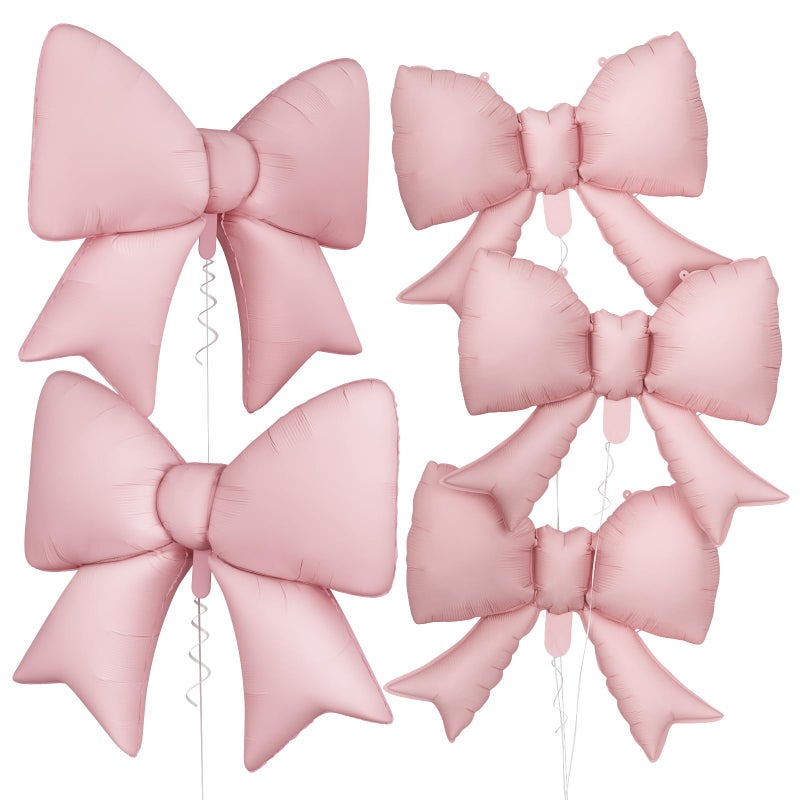 Togvu Pink Bow Foil Balloons 38in 21in Different Sizes Pink Bow Theme Coquette Party Decorations for Girls Women Birthday Baby Shower Bridal Shower Engagement Wedding Bachelorette Anniversary Decorations - Image 1