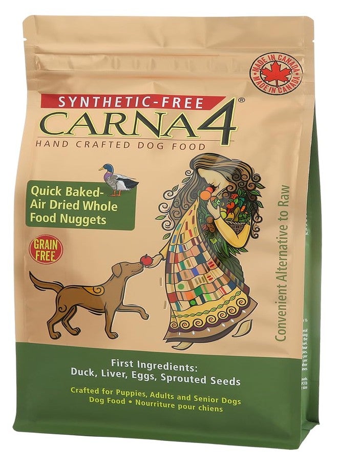 CARNA4 طعام الكلاب الجاف كارنا 4 بنكهة البط لجميع مراحل الحياة (3 أرطال، بنكهة البط) - Image 1