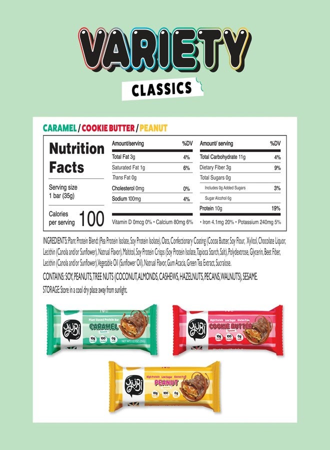 يوبي بار ألواح يوبي - ألواح بروتين - 100 سعر حراري، 10 غرام من البروتين، غنية بالألياف، قليلة السكر، خالية من الغلوتين ومنتجات الألبان - وجبات خفيفة صحية / ألواح غذائية - ألواح شوكولاتة - 14.8 أونصة (عبوة من 12 قطعة، صندوق متنوع) - Image 4