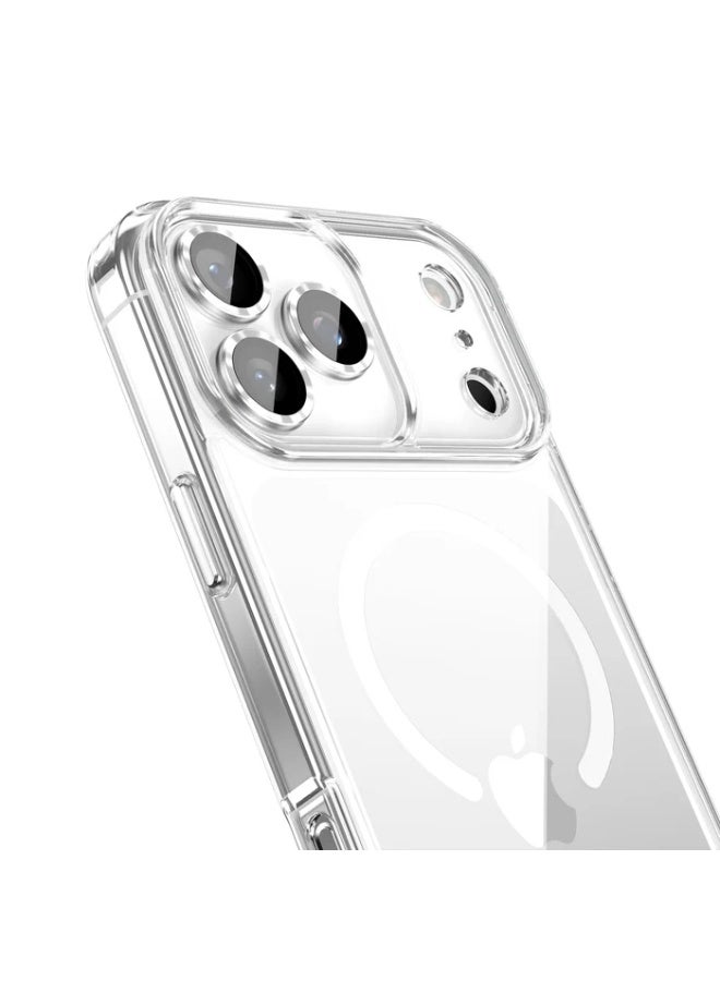 كفر ايفون 17 برو ماكس ماج سيف حماية فائقة ضد السقوط والخدوش بتغطية كاملة وتأخير الاصفرار مقاوم للتآكل مضاد للخدش وبصمات الأصابع رفيع للغاية بحواف مرتفعة لحماية العدسات والشاشة - Image 3