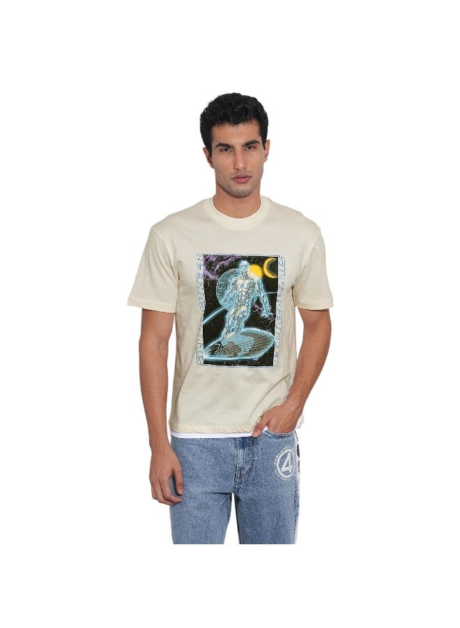 Being Human تي شيرت رجالي رمادي من فانتاستيك فور - سيلفر سيرفر مطبوع - Image 1