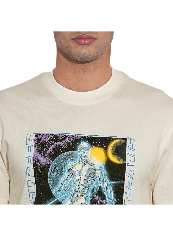 Being Human تي شيرت رجالي رمادي من فانتاستيك فور - سيلفر سيرفر مطبوع - Image 4