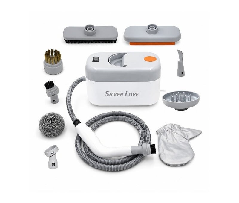 Silver Love Portable High-Temperature Steam Cleaner 1200W, 850ml Water Tank, Multi-Purpose Household Steam Cleaner with 7 Cleaning Attachments, Overheat & Short-Circuit Protection - Image 2