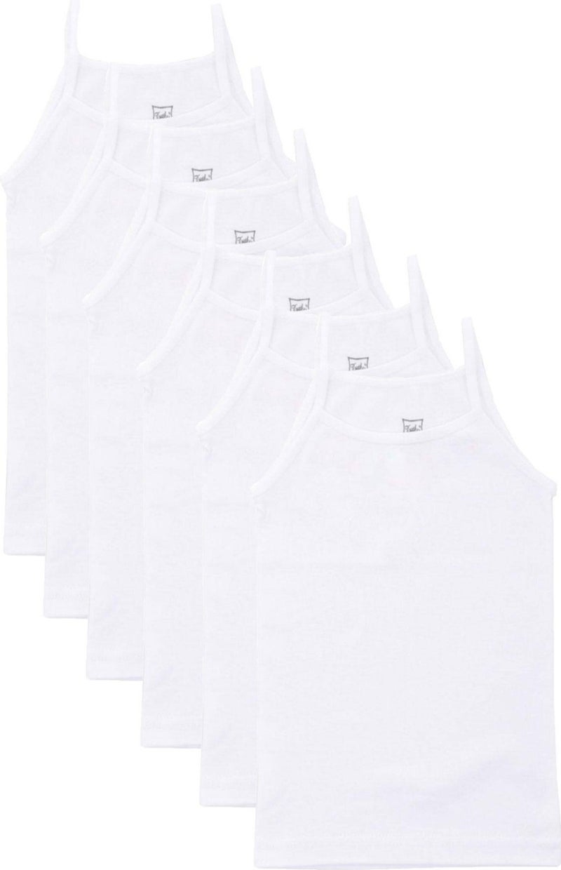 Tutku 6 Pieces Girl Child White Color Rope Suspended Singlet 