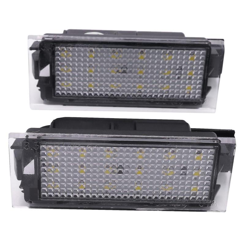 LED License Plate Lights: 24 LEDs Per Light, 6000-6500K Bright White Light - 50000+ Hours Long Lifespan, 12-30V Low Power Consumption, Plug And Play Direct Installation For Renault Models - Image 1