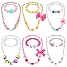 Sumind 6 Sets Toddler Jewelry for Little Girls Baby Beaded Necklace and Bracelet Costume Dress up Jewelry Gifts Princess Party FavorsClassic Style - Image 3
