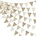 pinkblume 24Ft Burlap Banner Burlap Triangle Pennant Flag Linen Bunting Garland Streamers for Birthday Wedding Baby Shower Engagement Camping Rustic Boho Spring Easter Holidays Graduation Party Decorations - Image 3