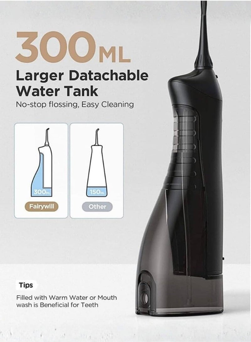 Fairywill Water Flosser & Sonic Electric Toothbrush Combo, 40,000 VPM Rechargeable Toothbrush, 5 Water Flossing Modes, 300ml Water Tank, USB Rechargeable, Oral Care Kit for Adults - Image 4
