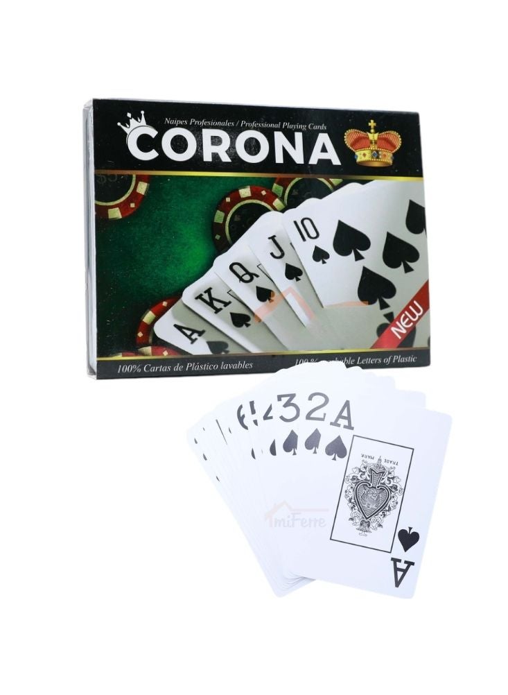 Corona Professional Plastic Playing Cards – Washable Casino Style Poker Deck