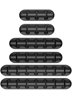Rubik Cable Clips Adhesive (Value Pack), 6pieces Cable Clips Holder Organizer Desktop Cable Management System For Power Cords And Charging Cables (Black)  - Image 1