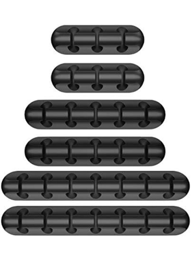 Rubik Cable Clips Adhesive (Value Pack), 6pieces Cable Clips Holder Organizer Desktop Cable Management System For Power Cords And Charging Cables (Black)  - Image 1