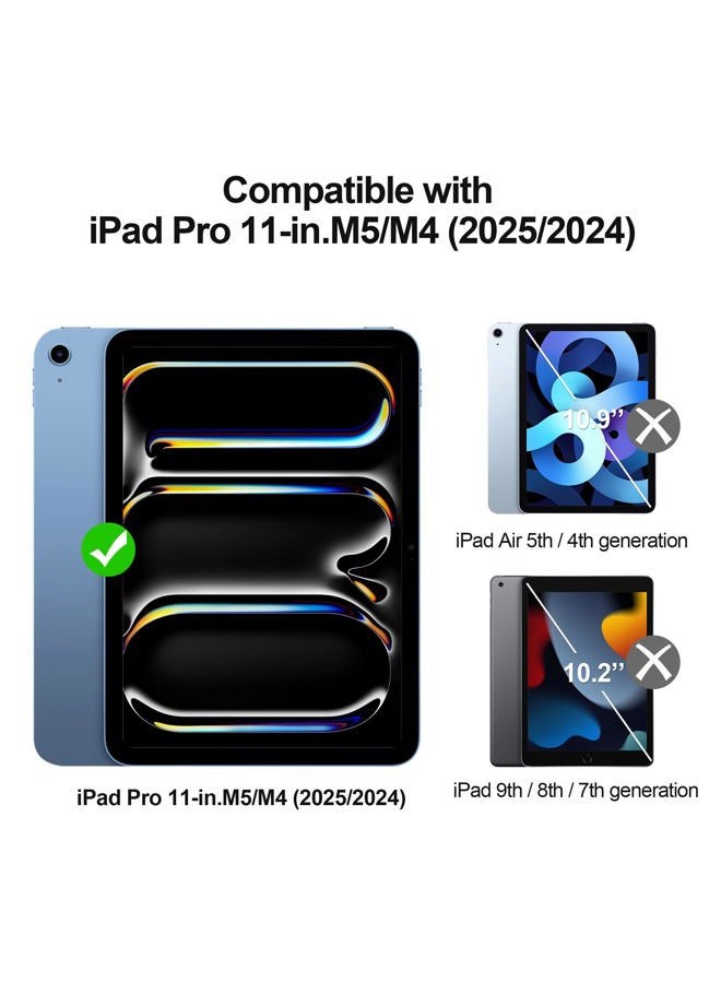 Juvraixo Privacy Screen Protector for iPad Pro 11 Inch M5/M4 (2025/2024) 9H Tempered Glass [Face ID & Apple Pencil Compatible] Case Friendly HD Clear - Image 2