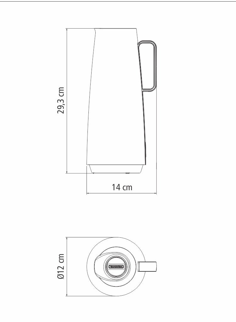 ترامونتينا إكساتا ترمس حراري بلاستيك أحمر ببطانة زجاجية سعة  لتر - Image 3
