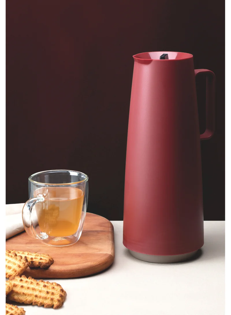 ترامونتينا Tramontina Exata Red Plastic Thermal Flask with 1 Liter Glass Liner