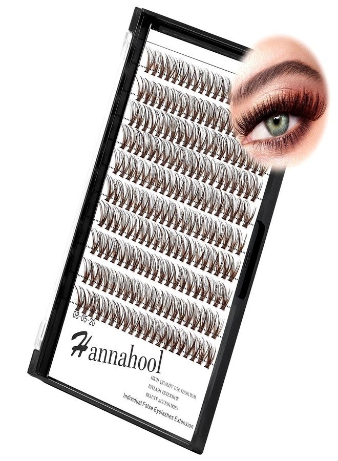 Hannahool -Large Tray Handmade 20Roots Brown Cluster Eyelashes Thickness 0.07mm D Curl Individual False Eyelashes 3D Volume Eye Lashes Extensions Makeup Tools 10-20mm Available (15mm) - Image 2
