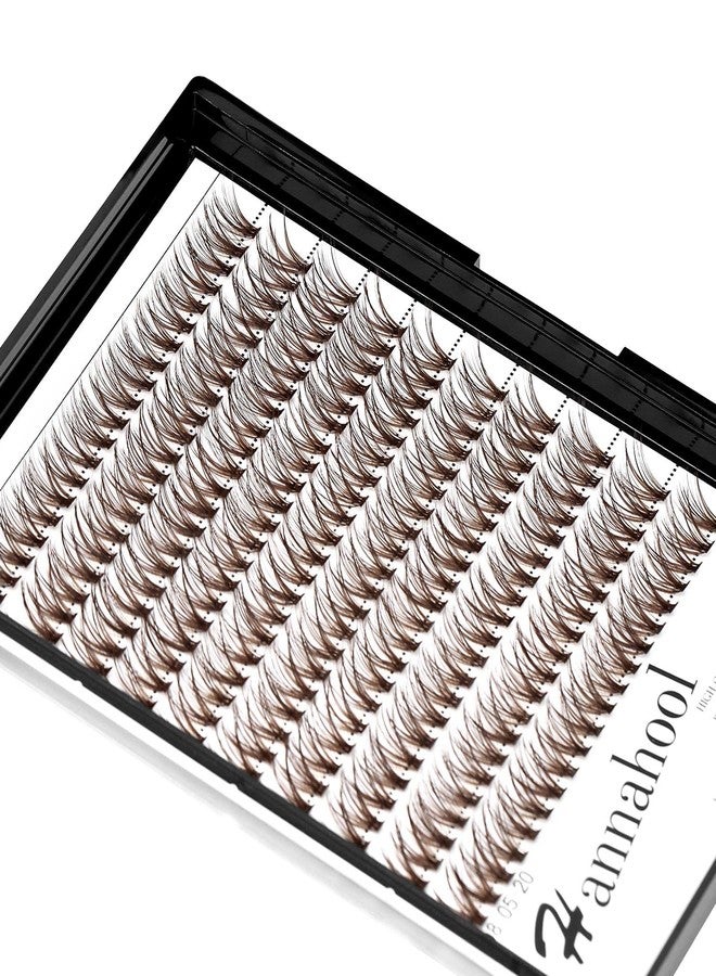 Hannahool -Large Tray Handmade 20Roots Brown Cluster Eyelashes Thickness 0.07mm D Curl Individual False Eyelashes 3D Volume Eye Lashes Extensions Makeup Tools 10-20mm Available (15mm) - Image 3