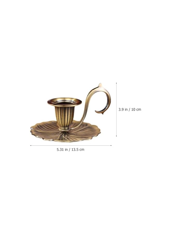 The Bros حامل شموع ريترو، حوامل شموع عتيقة، حاملات مقبض عشاء، أواني حديدية، مدفأة، شمعدان مركزي، حامل يدوي، شمعة، هدايا منزلية، فن الغرفة - Image 2