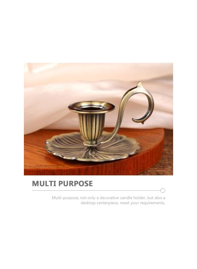 The Bros حامل شموع ريترو، حوامل شموع عتيقة، حاملات مقبض عشاء، أواني حديدية، مدفأة، شمعدان مركزي، حامل يدوي، شمعة، هدايا منزلية، فن الغرفة - Image 4